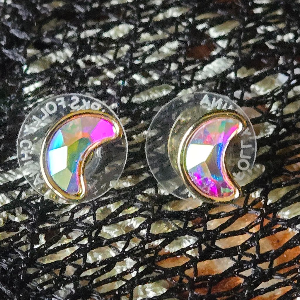 Kirks Folly Dream Cresent Moon Pierced Earrings Gold Nwot 38$